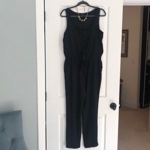 LOFT Sleeveless Black Jumpsuit
